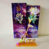 24k "Galaxy" Gold Rose "Love You For Life" Love Optional Light or Display Stand